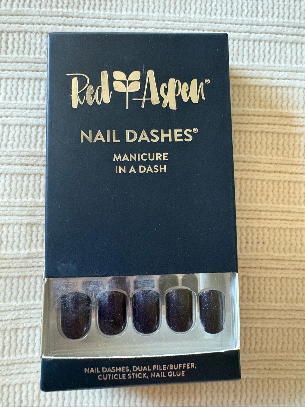 Red Aspen Navy  Shimmer Nail Dashes - Press-On Nails Annette Goes Navy